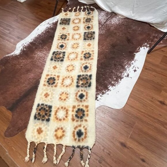 Free People Kaleidoscope Blanket Scarf Ivory Combo Braided Fringe - Picture 10 of 11